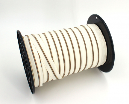 Preview: Reißverschluss endlos,  metallisiert schmal naturweiß/messing-antik (1m)